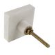 White Square Marble Stone Drawer And Cabinet Knobs